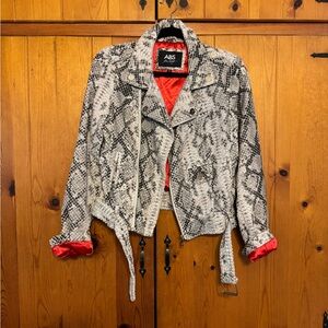 90s ABS Women's Faux Snakeskin Motorcycle Jacket